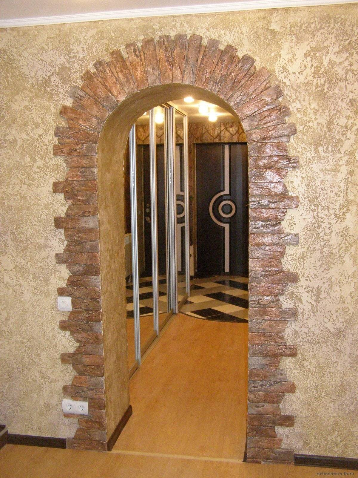 Отделка арок и дверных проемов декоративным камнем