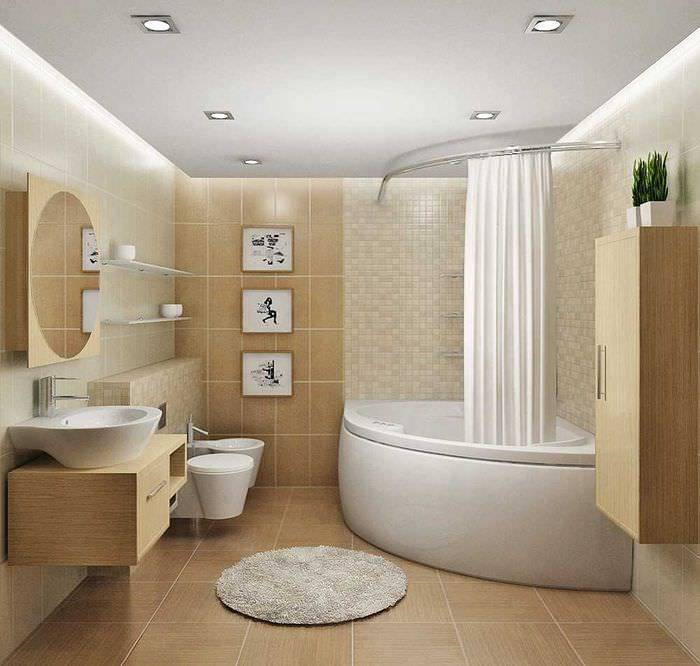 Угловые ванны в маленькой ванной комнате: варианты размещения ассиметричной ванны, размеры, фото