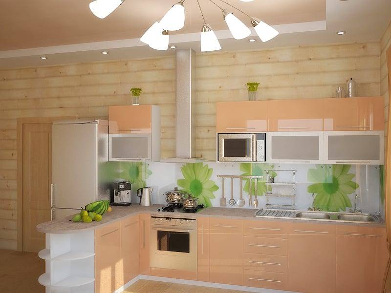 Персиковая кухня, благоприятные оттенки для удачного дизайна в разных стилях, особенности и преимущества персиковой палитры - 17 фото