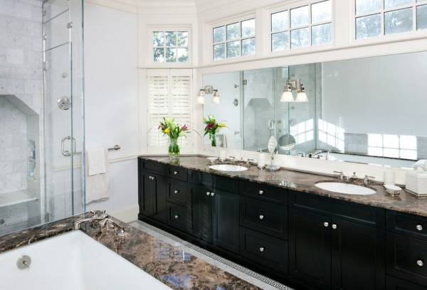 Черно белая ванная комната - дизайн и фото примеров на стройпомощник