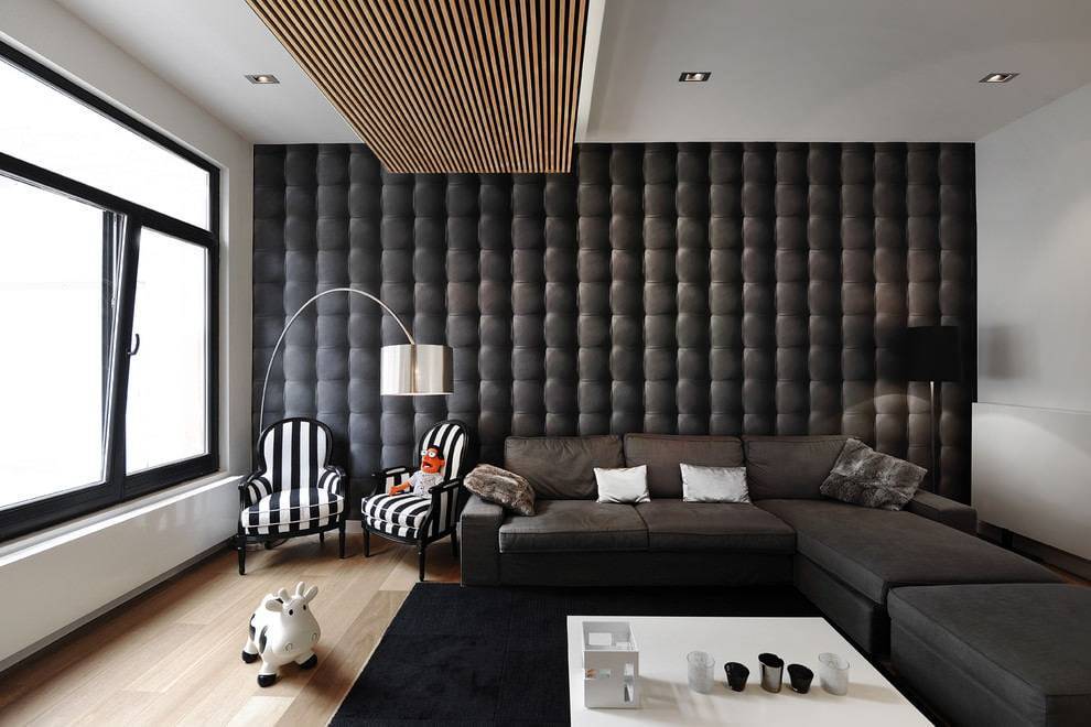 Дизайн стен в гостиной фото: интерьер сделать, акцентная или темная, пустой камень, покраска своими руками, две