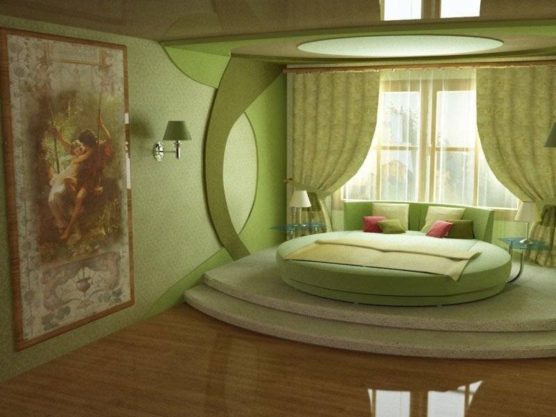 Спальня в зеленых тонах, 16 фото идей дизайна интерьера
