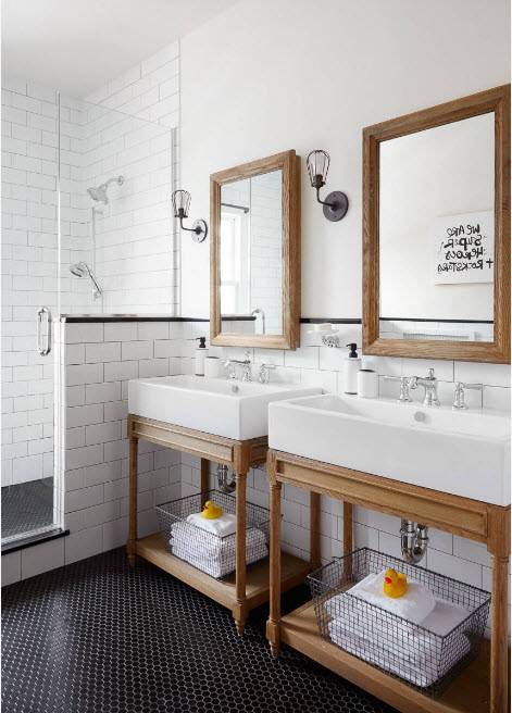 75 вариантов дизайна ванной комнаты в черно-белых тонах — remont-om