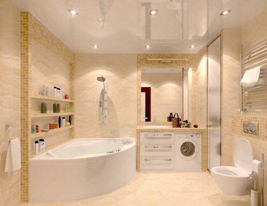 Дизайн ванной 5 кв.м.: материалы, варианты оформления - 75 фото
