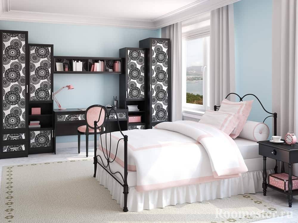 Дизайн спальни для девушки: 75 фото, зонирование, цвет, освещение