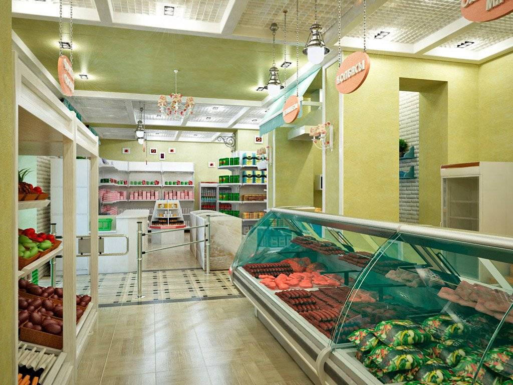 Интерьер продуктового магазина: на что делать основные акценты