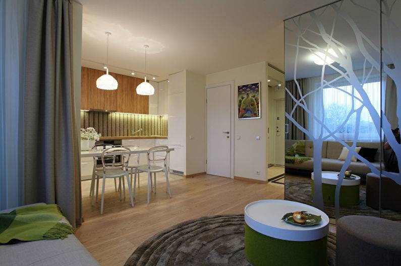 Дизайн интерьера однокомнатной квартиры 34 кв. м