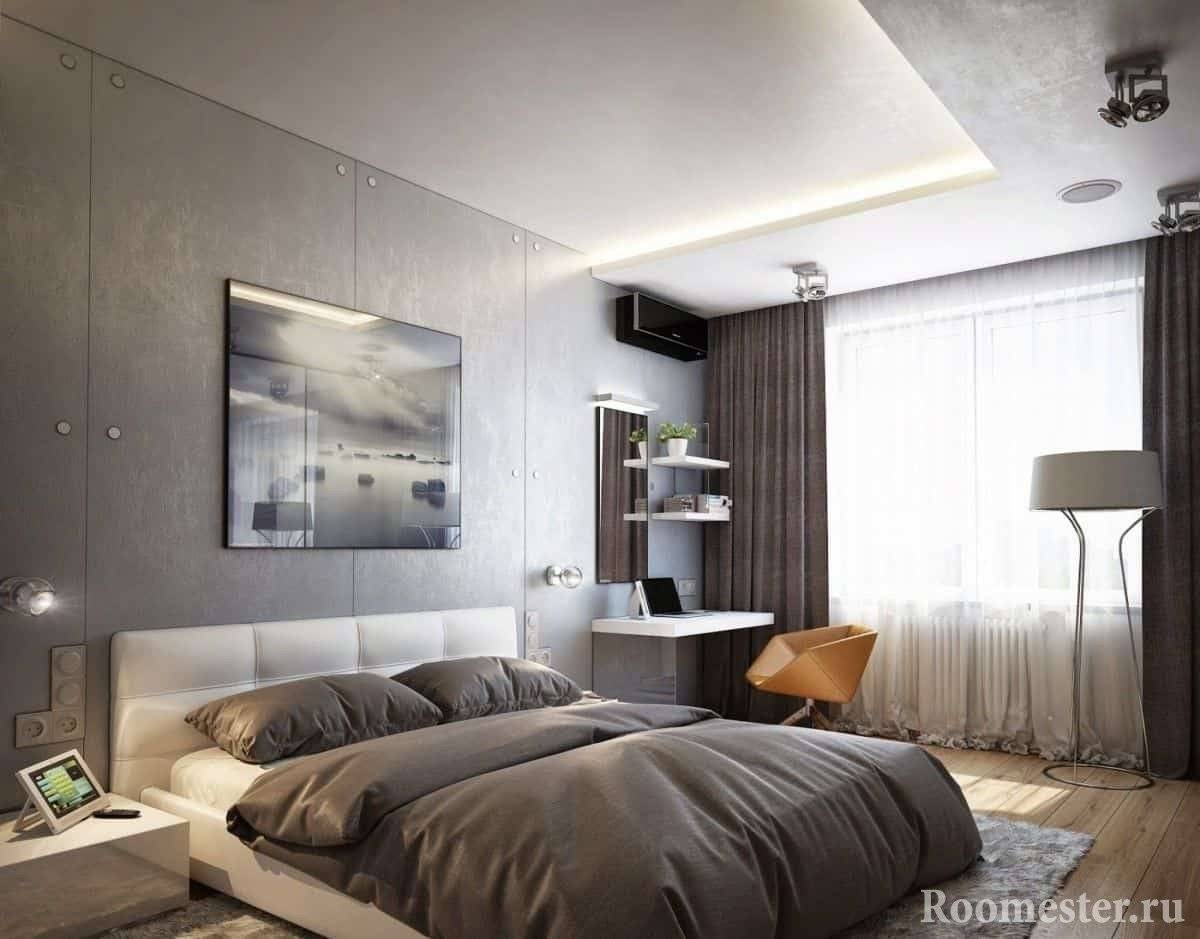 Дизайн спальни 13 кв. м — фото интерьера