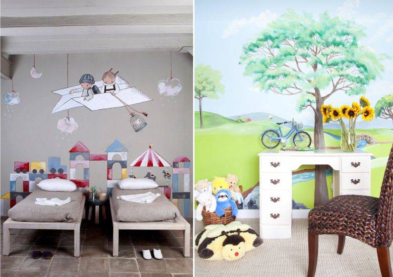 Покраска стен в детской комнате (30 настоящих фото)