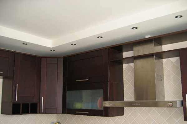 Потолок из гипсокартона на кухне с подсветкой - 25 фото