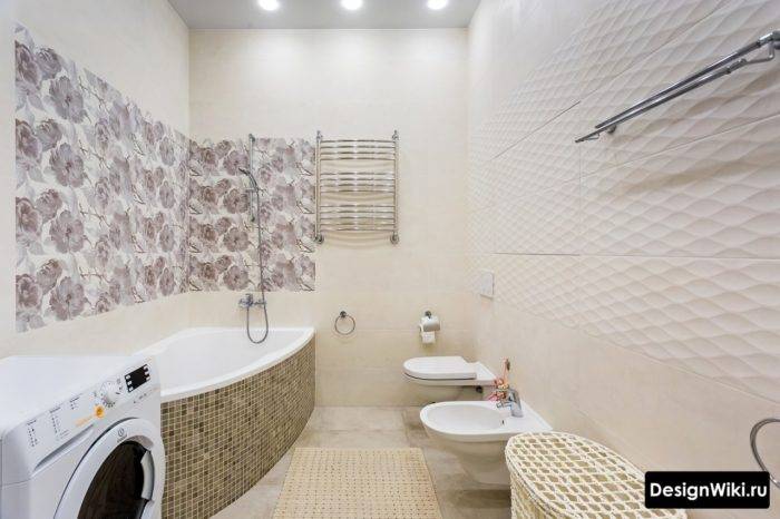 Дизайн ванны 5 кв. м с туалетом (62 фото): планировка совмещенного санузла со стиральной машиной и без, варианты интерьера