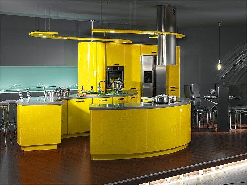 Кухня-гостиная в стиле «хай-тек» (30 фото): дизайн комнаты в стиле «хай-тек» в интерьере