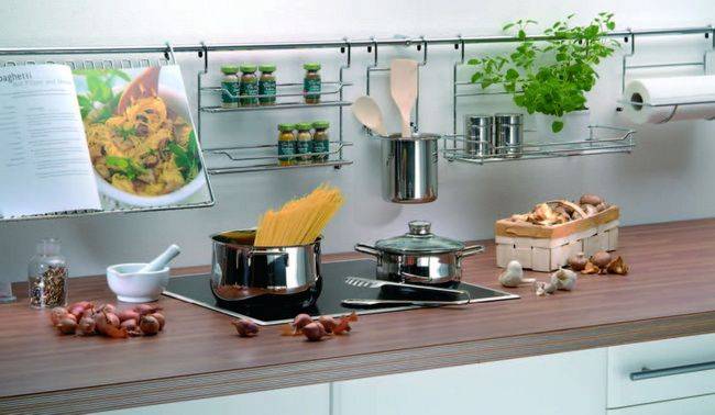 Рейлинги для кухни - 100 фото эффективных рейлинговых систем в кухне
