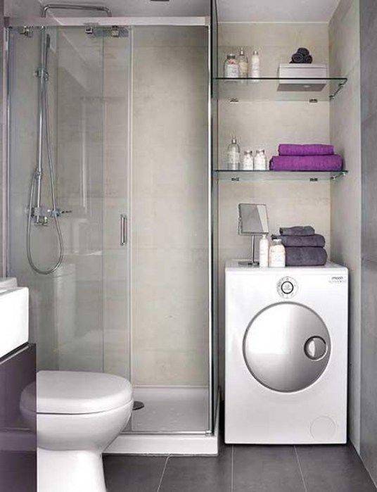 Стиральная машина в маленькой ванной комнате: 6 идей размещения + фото