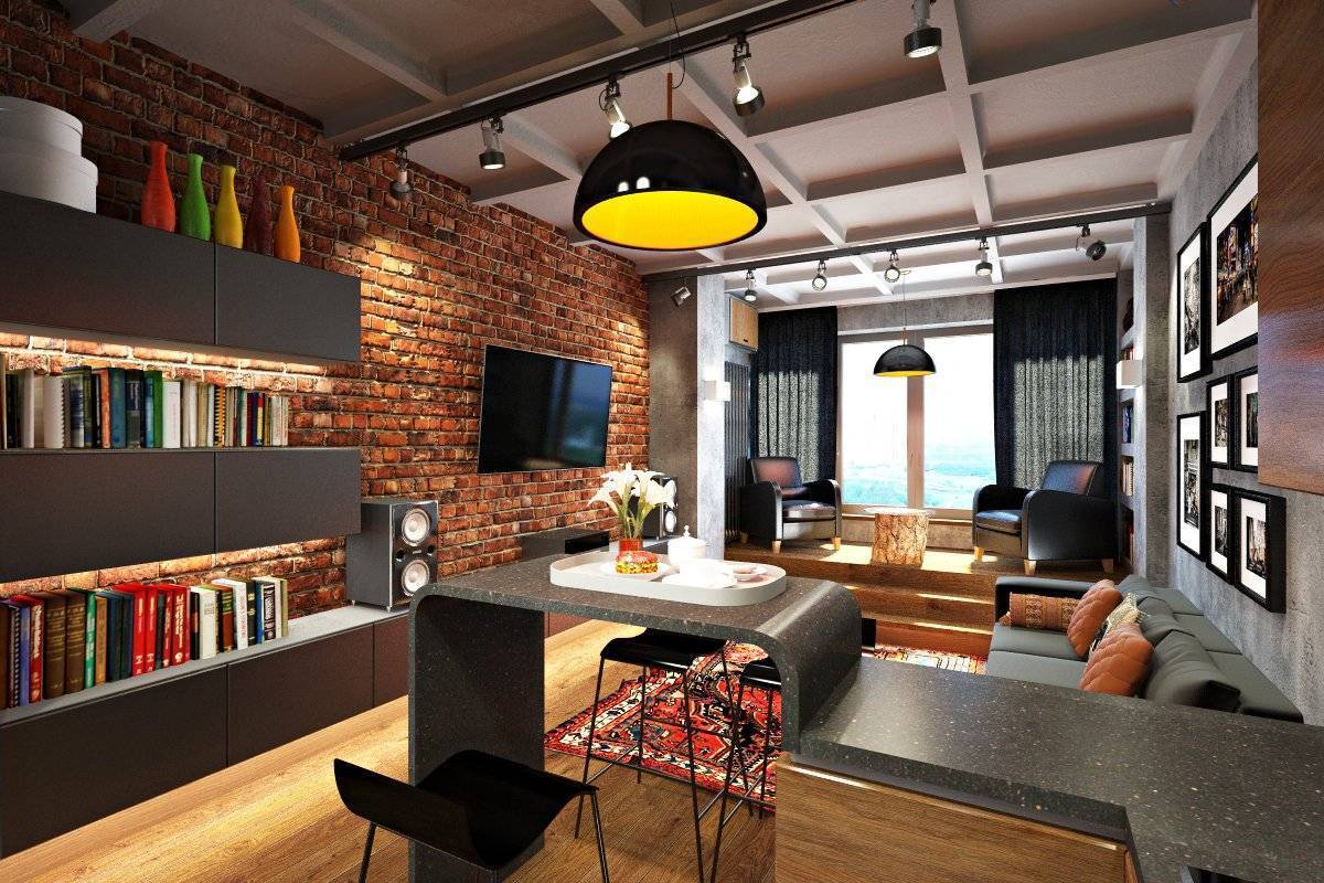 Как оформить интерьер квартиры-студии в стиле лофт?