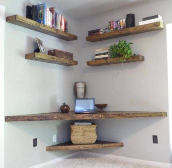 Дизайнерские модульные полки из дерева на стену в ванную комнату или в комнату для книг