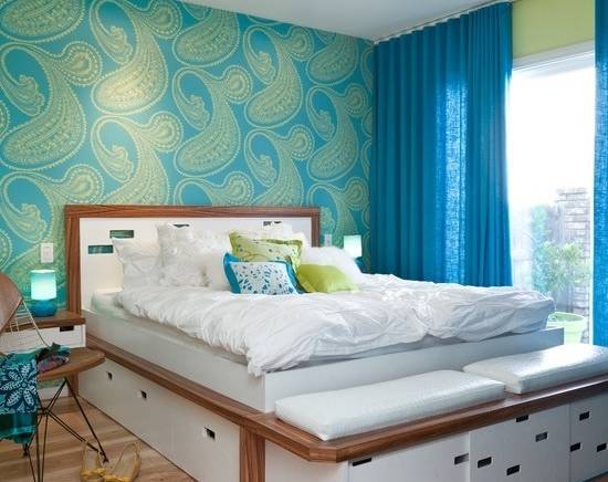 Идеи дизайна спальни в бирюзовых тонах, выбор цветов для интерьера