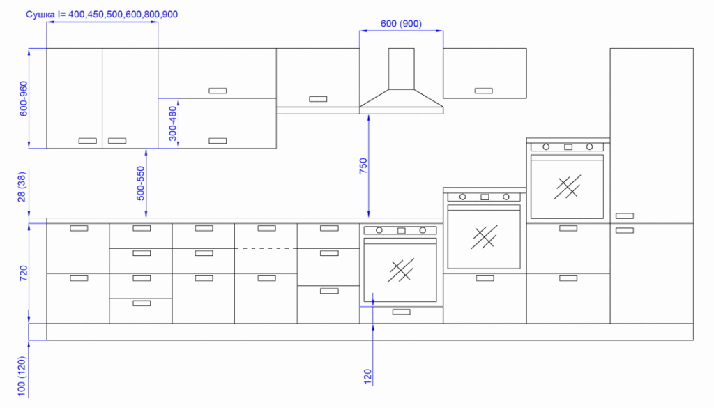 Высота верхних шкафов для кухни (20 фото): стандартные размеры навесного шкафа в гарнитуре для кухни. какая максимальная высота верхних шкафов?