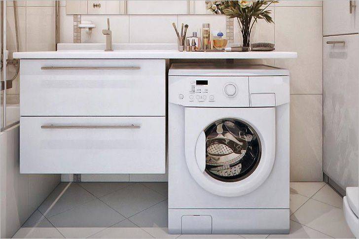 Стиральная машина в ванной (101 фото): особенности дизайна интерьера ванной комнаты со стиральной машиной в современном и других стилях