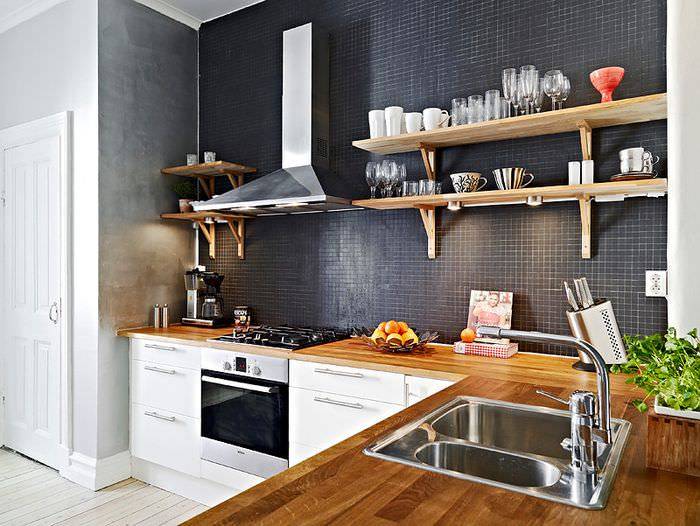 Кухня без верхних шкафов: 6 идей хранения вещей, 5 вариантов планировки и 40 фото для вдохновения
