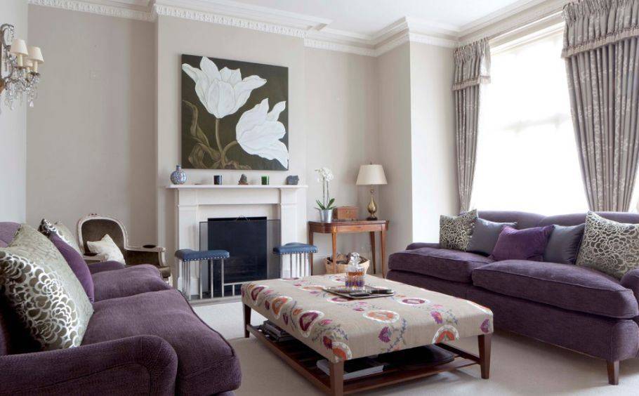 Сиреневые диваны: угловые и прямые в интерьере. дизайн комнаты с диваном сиреневого цвета. подбор чехлов, подушек и штор