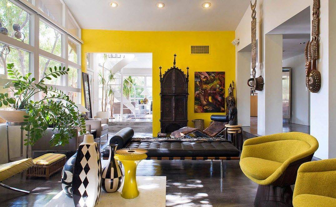 Желтый в интерьере: фото дизайна, 75 идей оформления комнат