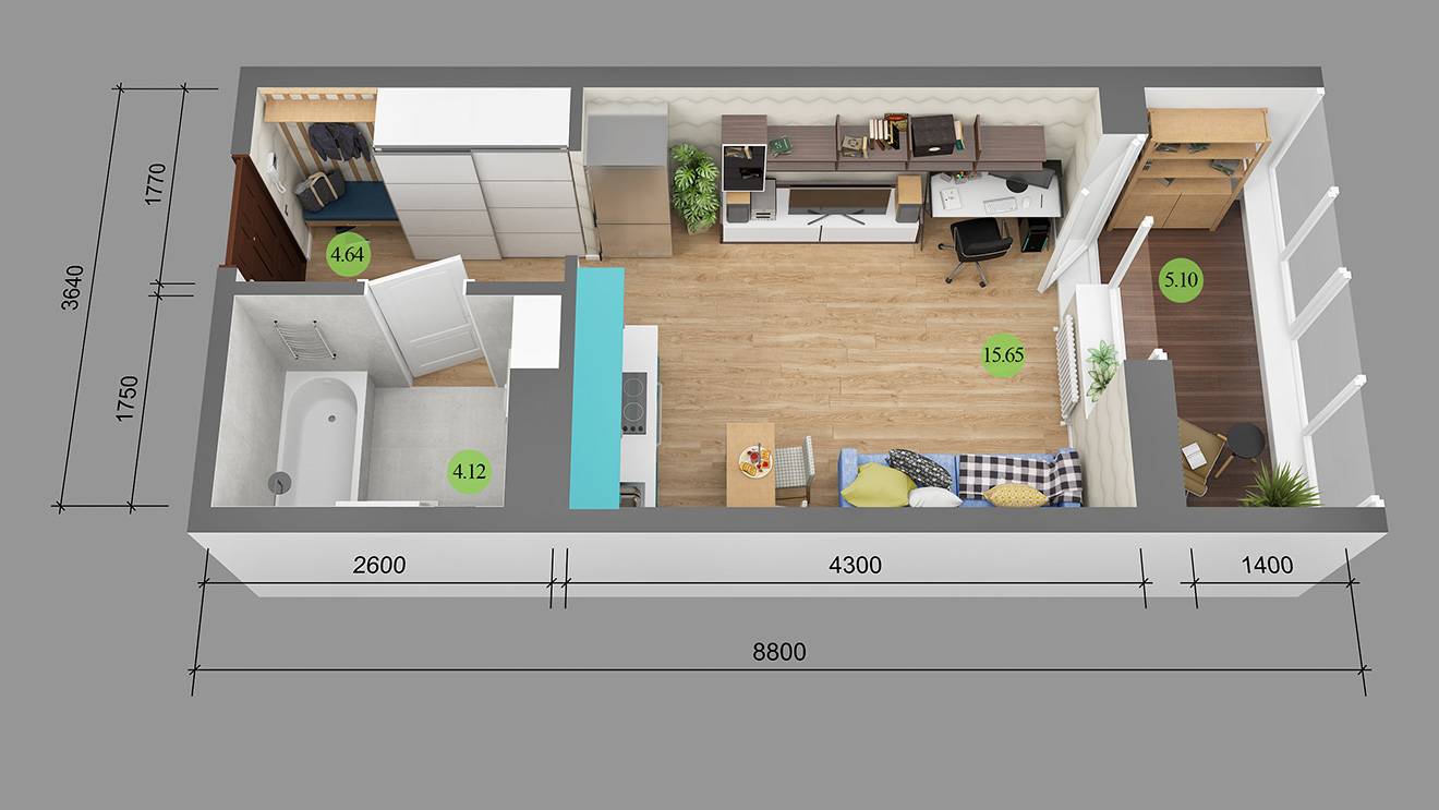 Дизайн квартиры студии: 75 функциональных идей, советы, видео