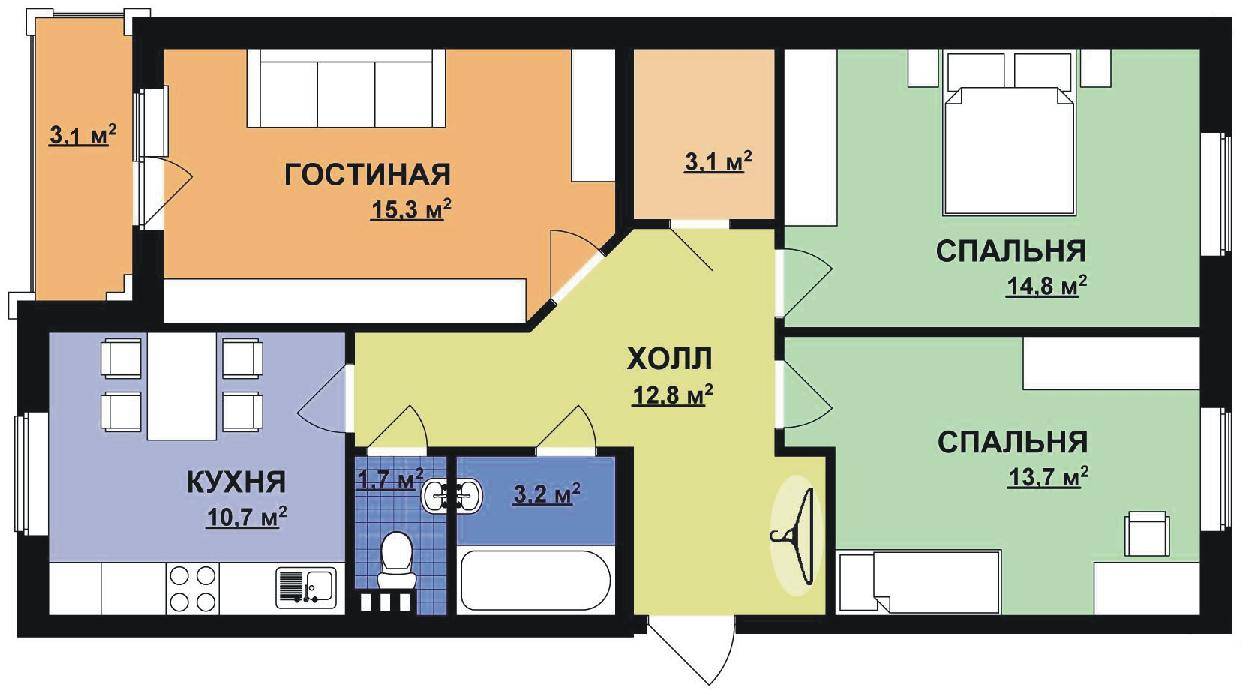 Проект дома на 3 квартиры