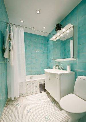Бирюзовый цвет в интерьере: сочетание с другими цветами в ванной, гостиной с бежевым, серым, зеленым и желтым
 - 34 фото