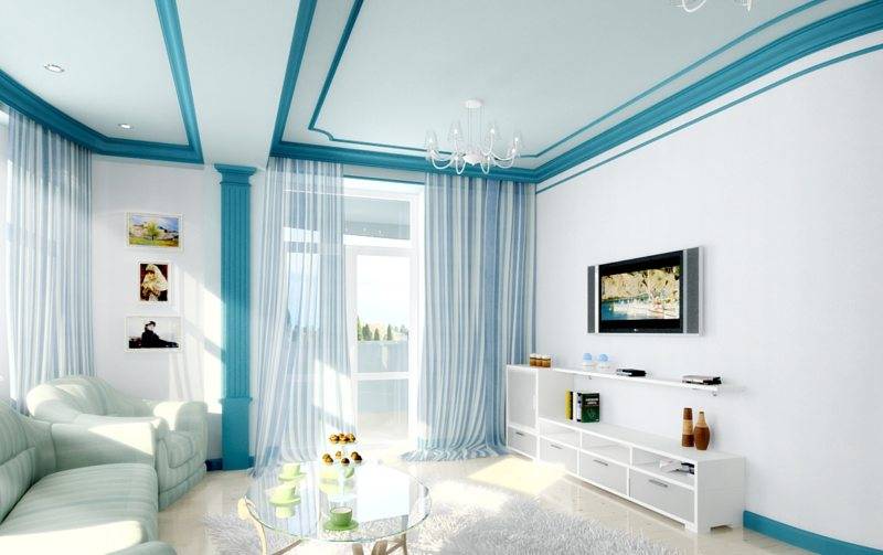 Голубая гостиная (42 фото): дизайн интерьера зала в голубых тонах, красивые сочетания цветов