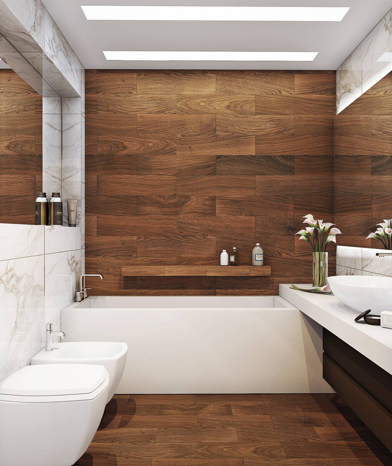 Дизайн и отделка ванной комнаты плиткой (132 фото): варианты керамической облицовки на площади 4 м2, идеи для оформления интерьера помещения