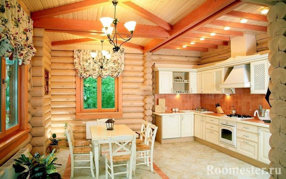 Кухня в деревянном доме: фото, идеи дизайна и отделки + примеры для кухни-гостиной