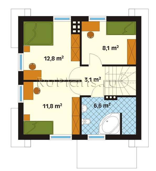 Планировка двухэтажного дома 8 на 8: варианты возведения и 85 лучших готовых проектов — дом&стройка