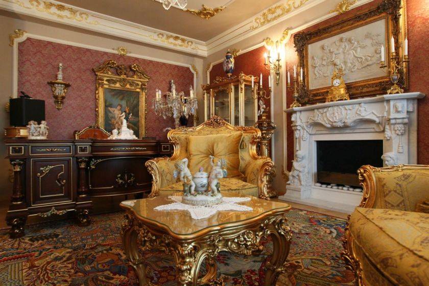 Нюансы стиля барокко в оформлении гостиной комнаты