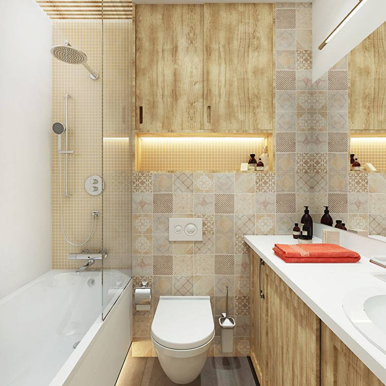 Дизайн плитки в ванной комнате - 100 фото примеров
