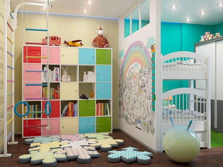 Детская комната для двоих детей: примеры ремонта, зонирование, фото в интерьере