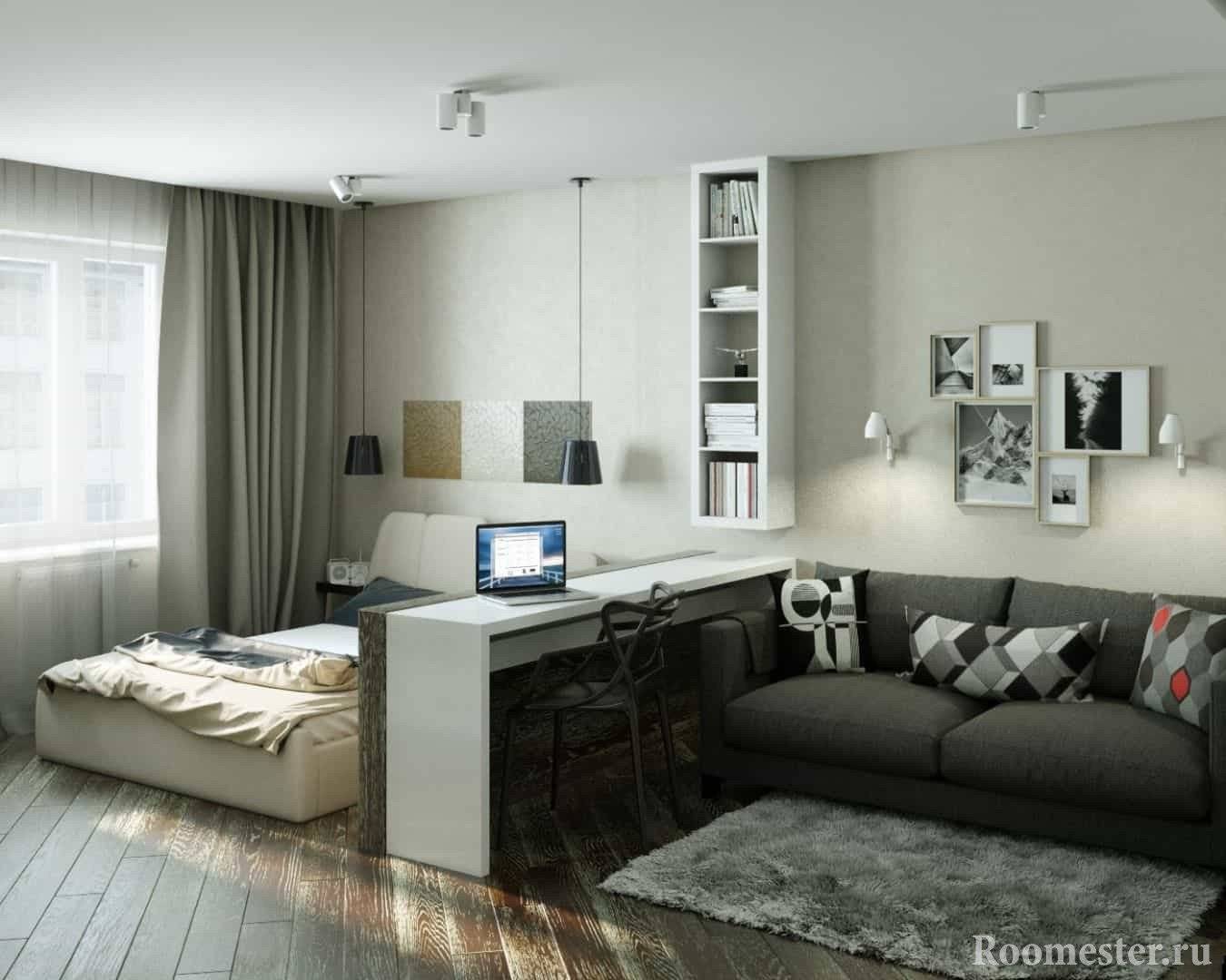 Дизайн однокомнатной квартиры 2017, 94 фото и идеи интерьера смарт квартир | the architect