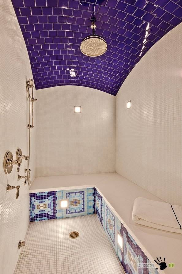 Технология монтажа и дизайнерские решения потолка из пластиковых панелей в ванной: 49 фото