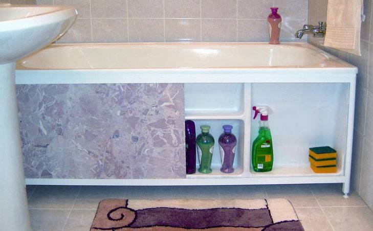 Экран под ванну (104 фото): сделать из плитки своими руками в ванную комнату, раздвижной стеклянный экран