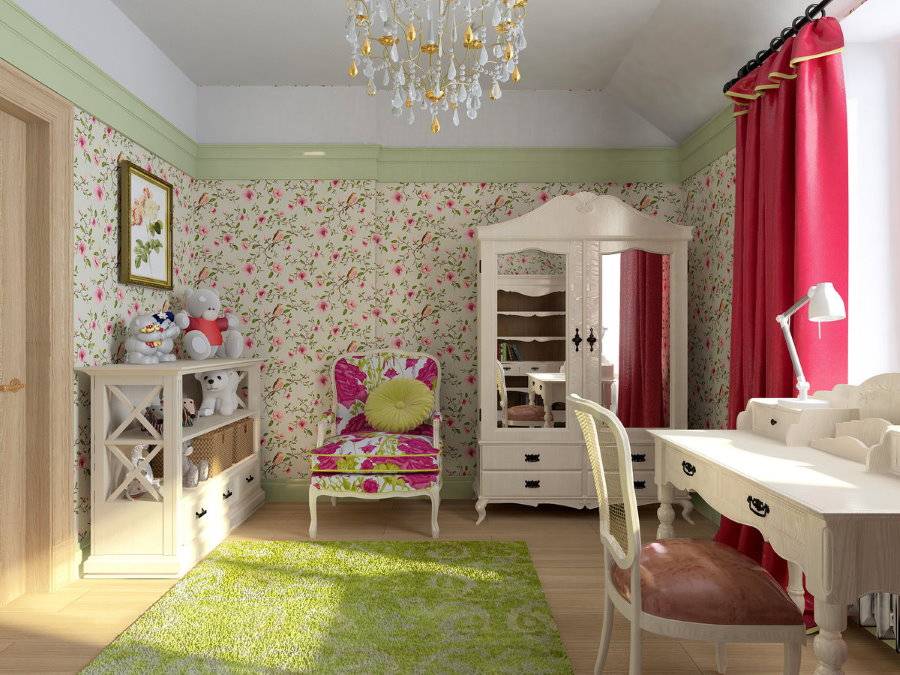 Оформление дизайна детской комнаты в стиле прованс