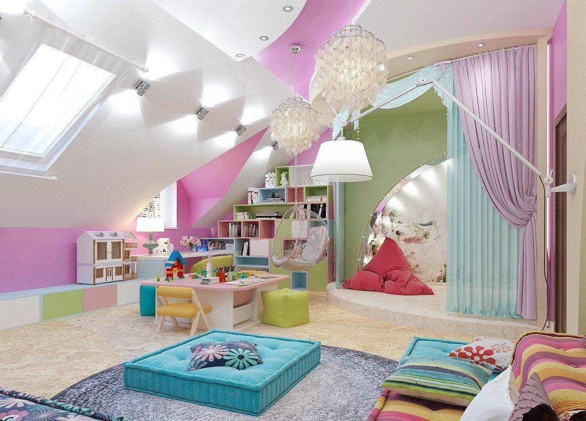 Детская мансардная комната | 24 идеи с фото дизайна детских