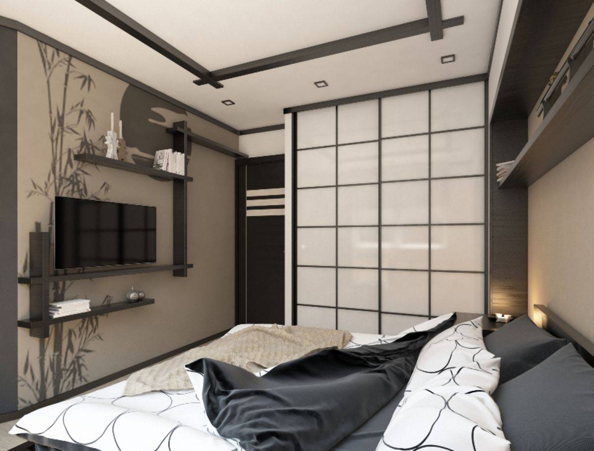 Дизайн комнаты в японском стиле: выбор обоев и кровати, дизайн спальни