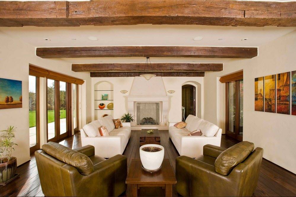 Декоративные балки на потолок (80 фото): как обыграть фальшбалки в интерьере, дизайн с имитацией деревянных перекрытий, полиуретановые модели в доме из дерева