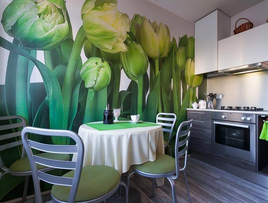 3d фотообои на кухни - интересные идеи  (54 фото): дизайн стереоскопических моделей с орхидеей на стену в интерьере