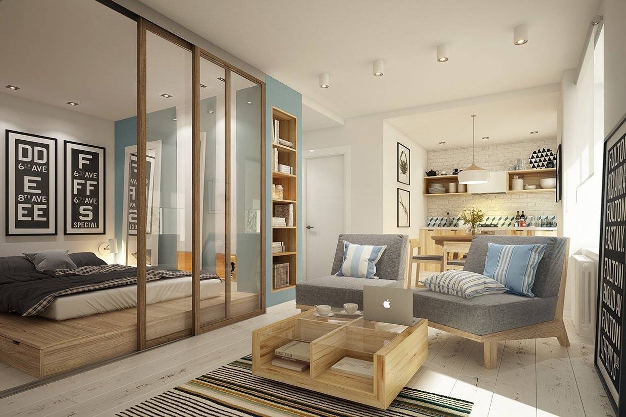 Дизайн однокомнатной квартиры 36 кв. м — идеи интерьера