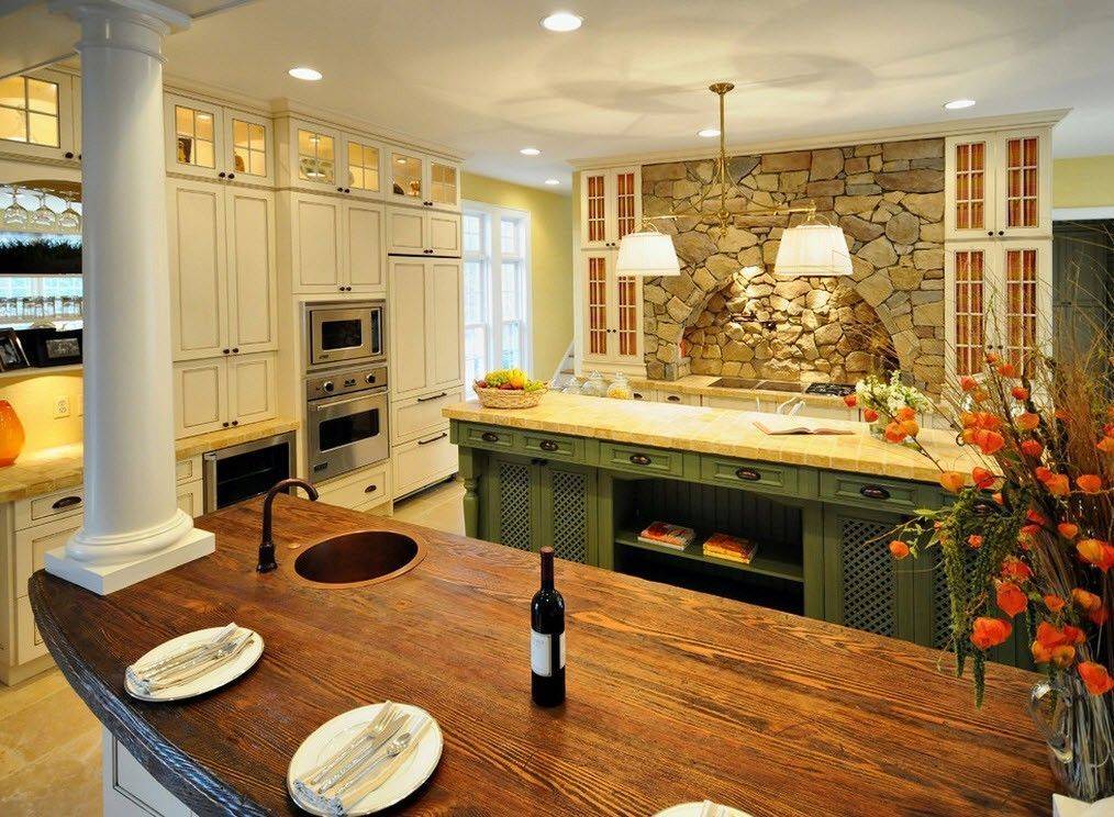 Декоративный камень на кухне (50 фото): искусственный камень в интерьере, дизайн кухни с каменной отделкой, декор стен декоративным кирпичом
