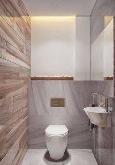 Дизайн интерьера туалета с керамической плиткой