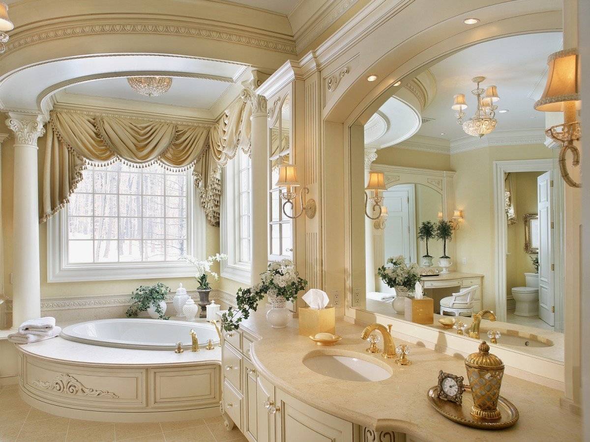 Ванная комната в классическом стиле (64 фото): классика и неоклассика в дизайне интерьера, маленькая ванна на ножках