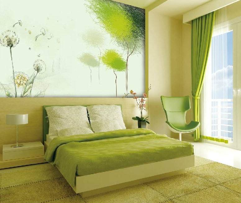 Зеленые шторы в спальню (58 фото): интерьеры с мятными и светло-зелеными шторами, дизайн с изумрудными шторами и занавесками темно-зеленого цвета, другие варианты