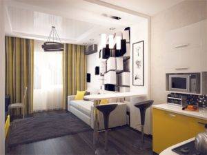 Дизайн квартиры 50 кв м, планировка и интерьер - фото примеров